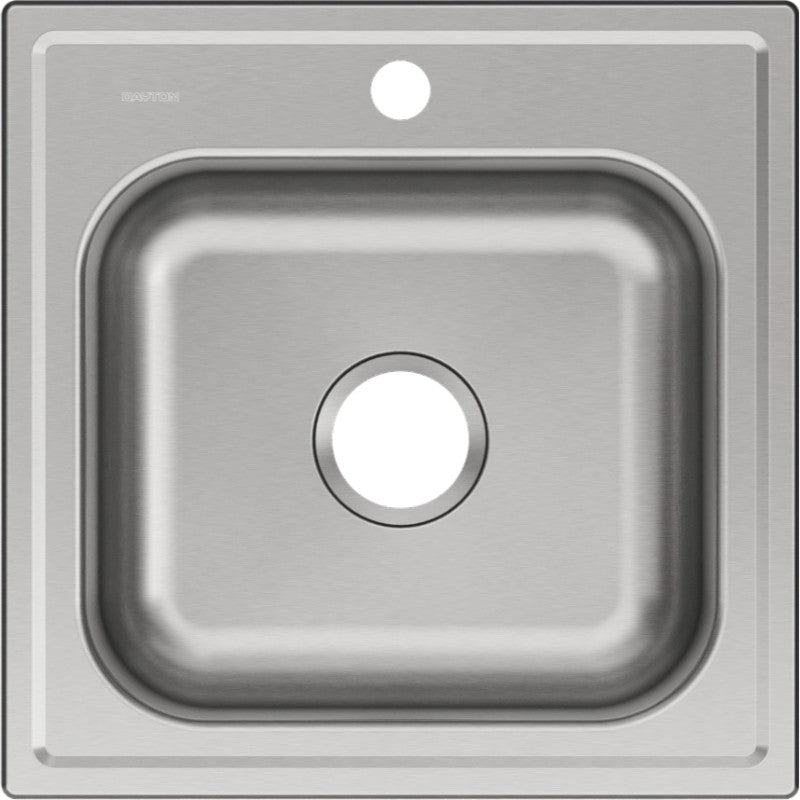 Dayton 20' x 20' x 10.13' Stainless Steel Single-Basin Drop-In Laundry Sink - 1 Faucet Hole