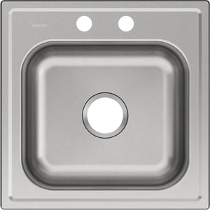 Dayton 20' x 20' x 10.13' Stainless Steel Single-Basin Drop-In Laundry Sink - 2 Faucet Holes