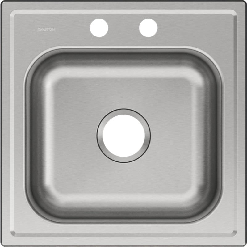 Dayton 20' x 20' x 10.13' Stainless Steel Single-Basin Drop-In Laundry Sink - 2 Faucet Holes