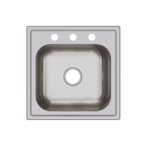 Dayton 20' x 20' x 10.13' Stainless Steel Single-Basin Drop-In Laundry Sink - 3 Faucet Holes