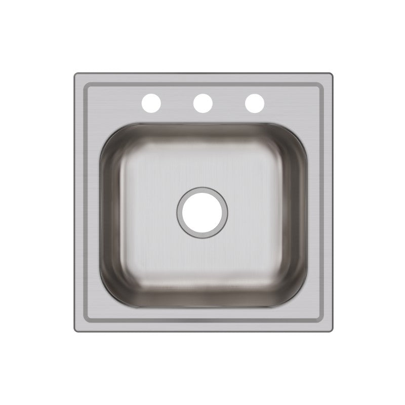 Dayton 20' x 20' x 10.13' Stainless Steel Single-Basin Drop-In Laundry Sink - 3 Faucet Holes