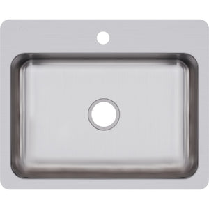 Dayton 22' x 27' x 8' Stainless Steel Single-Basin Dual-Mount Kitchen Sink - 1 Faucet Hole