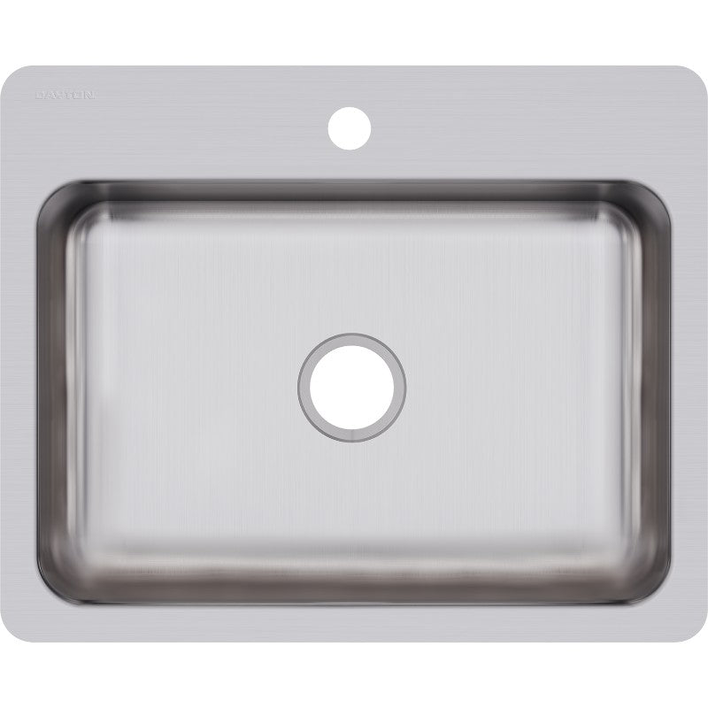 Dayton 22' x 27' x 8' Stainless Steel Single-Basin Dual-Mount Kitchen Sink - 1 Faucet Hole