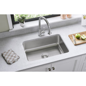 Dayton 22' x 27' x 8' Stainless Steel Single-Basin Dual-Mount Kitchen Sink - 1 Faucet Hole