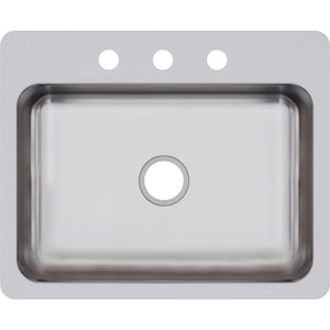 Dayton 22' x 27' x 8' Stainless Steel Single-Basin Dual-Mount Kitchen Sink - 3 Faucet Holes