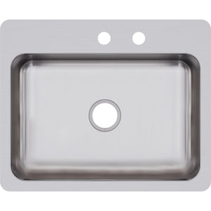 Dayton 22' x 27' x 8' Stainless Steel Single-Basin Dual-Mount Kitchen Sink - MR2 Faucet Holes