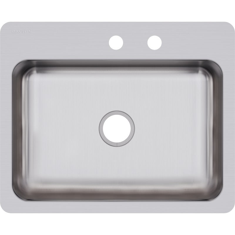 Dayton 22' x 27' x 8' Stainless Steel Single-Basin Dual-Mount Kitchen Sink - MR2 Faucet Holes