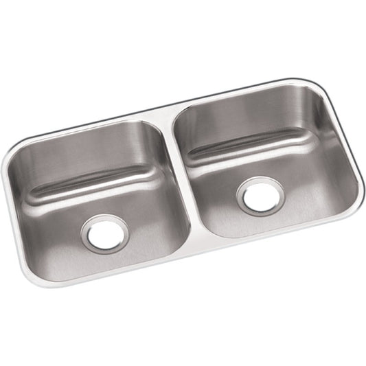 Dayton 18.25" x 31.75" x 8" Stainless Steel Double-Basin Undermount Kitchen Sink