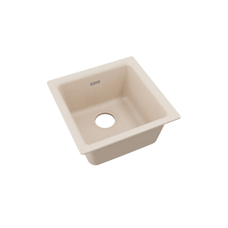 Quartz Classic 15.75' x 15.75' x 7.69' Quartz Single-Basin Dual-Mount Bar Sink in Bisque