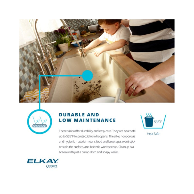 Quartz Classic 15.75' x 15.75' x 7.69' Quartz Single-Basin Dual-Mount Bar Sink in Bisque