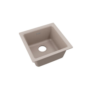 Quartz Classic 15.75' x 15.75' x 7.69' Quartz Single-Basin Dual-Mount Bar Sink in Greige