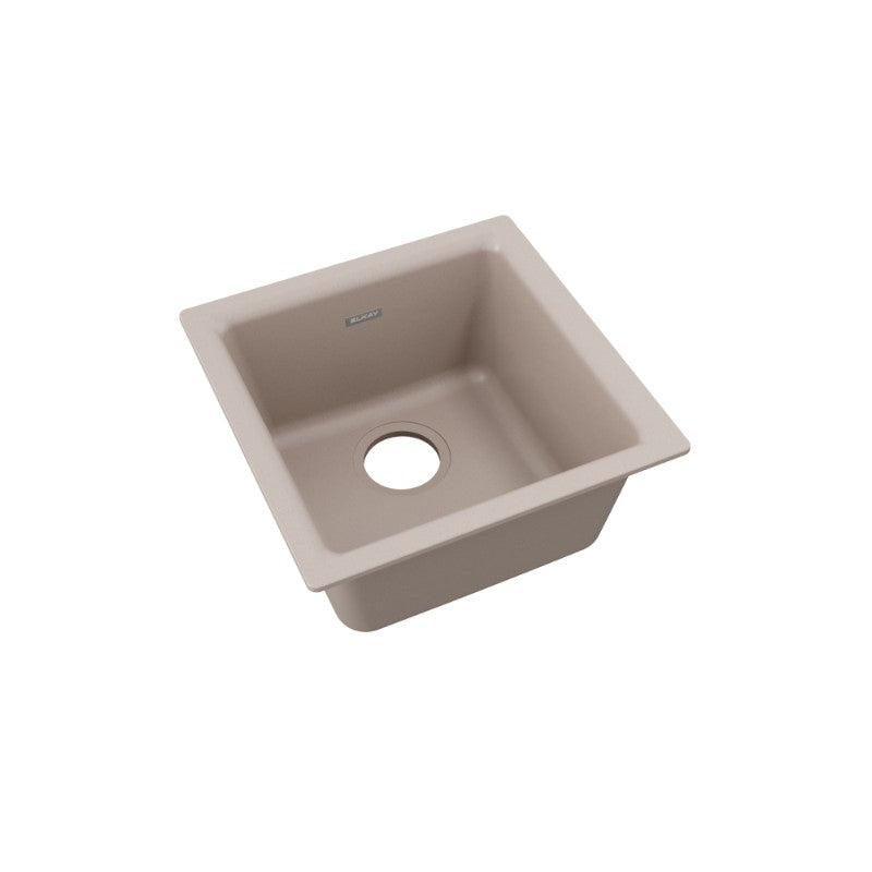 Quartz Classic 15.75' x 15.75' x 7.69' Quartz Single-Basin Dual-Mount Bar Sink in Greige