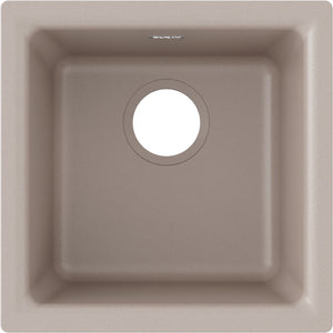 Quartz Classic 15.75' x 15.75' x 7.69' Quartz Single-Basin Dual-Mount Bar Sink in Greige