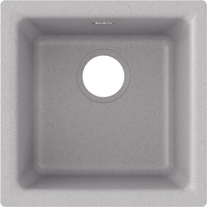 Quartz Classic 15.75' x 15.75' x 7.69' Quartz Single-Basin Dual-Mount Bar Sink in Greystone