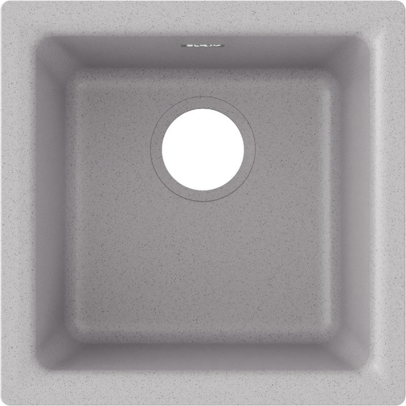 Quartz Classic 15.75' x 15.75' x 7.69' Quartz Single-Basin Dual-Mount Bar Sink in Greystone