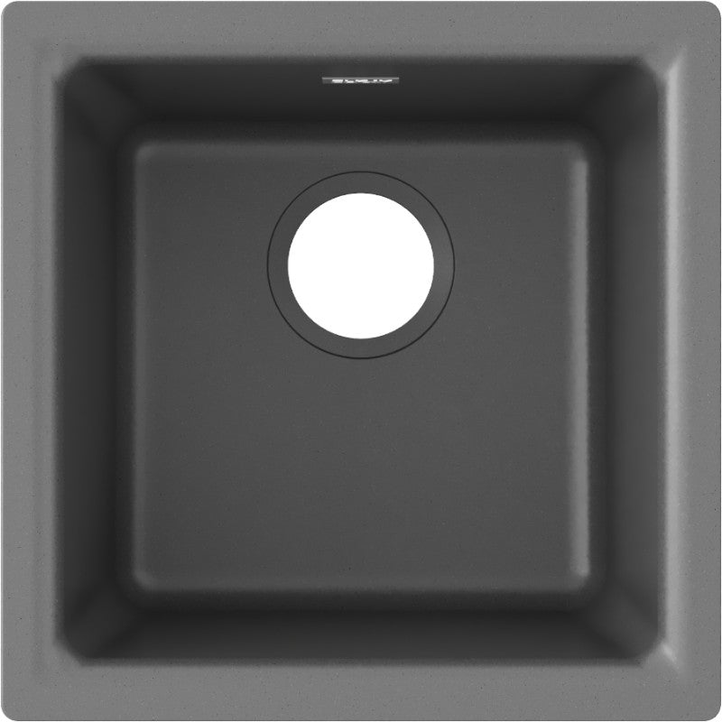Quartz Classic 15.75' x 15.75' x 7.69' Quartz Single-Basin Dual-Mount Bar Sink in Dusk Gray