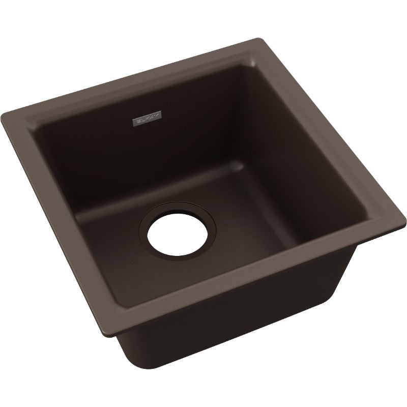 Quartz Classic 15.75' x 15.75' x 7.69' Quartz Single-Basin Dual-Mount Bar Sink in Mocha