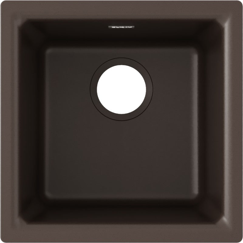 Quartz Classic 15.75' x 15.75' x 7.69' Quartz Single-Basin Dual-Mount Bar Sink in Mocha