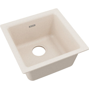 Quartz Classic 15.75' x 15.75' x 7.69' Quartz Single-Basin Dual-Mount Bar Sink in Putty
