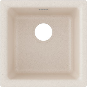 Quartz Classic 15.75' x 15.75' x 7.69' Quartz Single-Basin Dual-Mount Bar Sink in Putty