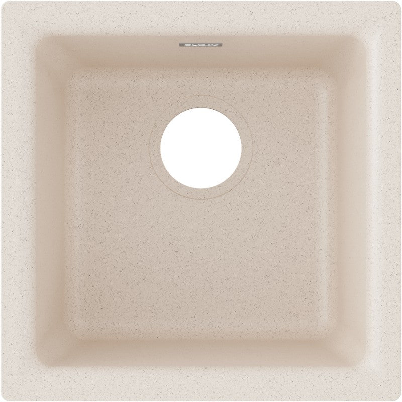 Quartz Classic 15.75' x 15.75' x 7.69' Quartz Single-Basin Dual-Mount Bar Sink in Putty