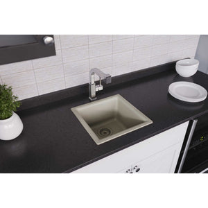 Quartz Classic 15.75' x 15.75' x 7.69' Quartz Single-Basin Dual-Mount Bar Sink in Putty