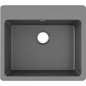 Quartz Classic 22' x 25' x 9.5' Quartz Single-Basin Drop-In Kitchen Sink in Dusk Gray