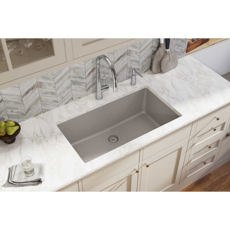Quartz Classic 18.44' x 33' x 9.44' Quartz Single-Basin Undermount Kitchen Sink in Greige