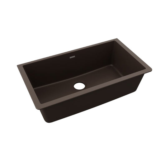 Quartz Classic 18.44" x 33" x 9.44" Quartz Single-Basin Undermount Kitchen Sink in Mocha