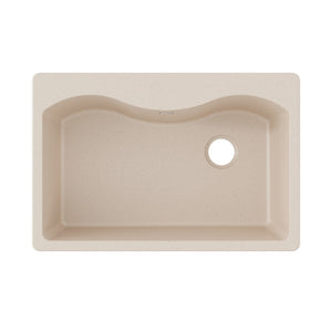 Quartz Classic 22' x 33' x 9.5' Quartz Single-Basin Drop-In Kitchen Sink in Bisque