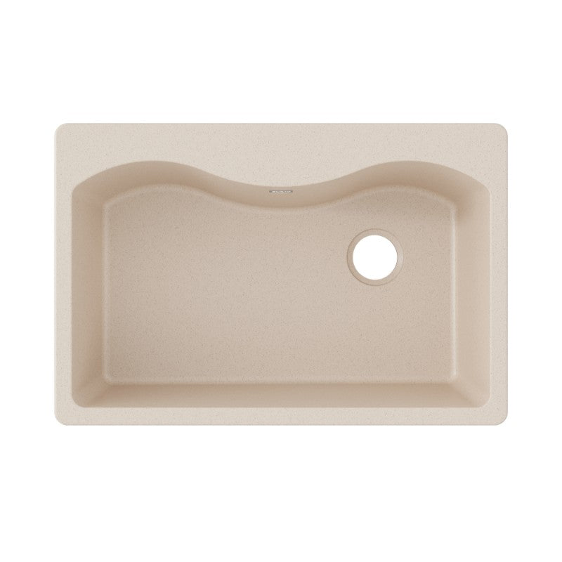 Quartz Classic 22' x 33' x 9.5' Quartz Single-Basin Drop-In Kitchen Sink in Bisque