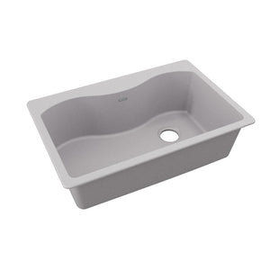 Quartz Classic 22' x 33' x 9.5' Quartz Single-Basin Drop-In Kitchen Sink in Greystone