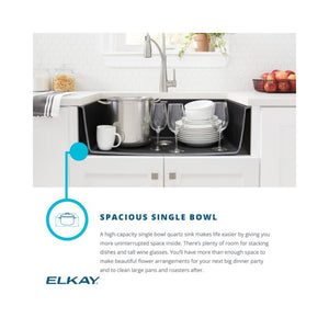 Quartz Classic 18.5' x 24.63' x 9.5' Quartz Single-Basin Undermount Kitchen Sink in Greystone