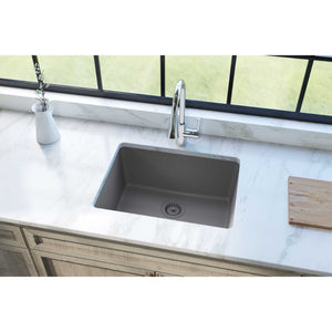 Quartz Classic 18.5' x 24.63' x 9.5' Quartz Single-Basin Undermount Kitchen Sink in Greystone