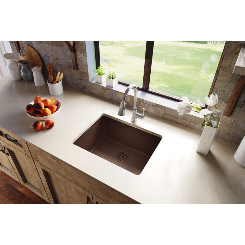Quartz Classic 18.5' x 24.63' x 9.5' Quartz Single-Basin Undermount Kitchen Sink in Mocha