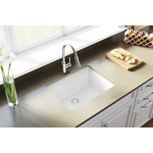 Quartz Classic 18.5' x 24.63' x 9.5' Quartz Single-Basin Undermount Kitchen Sink in White