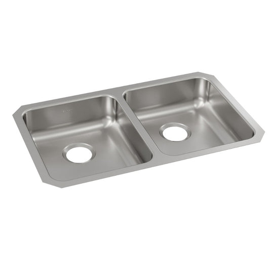 Lustertone Classic 18.5" x 30.75" x 5.38" Stainless Steel Double-Basin Undermount Kitchen Sink