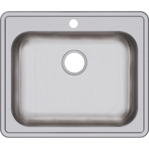 Dayton 21.25' x 25' x 5.38' Stainless Steel Single-Basin Drop-In Kitchen Sink - 1 Faucet Hole