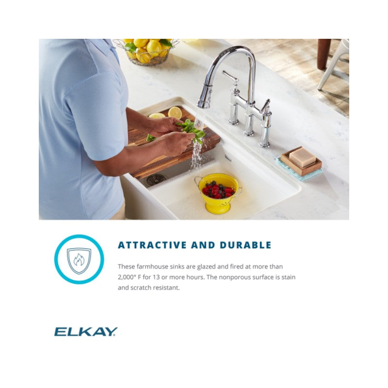 19.94' x 33' x 10.13' Fireclay 40/60 Double-Basin Farmhouse Kitchen Sink in Biscuit