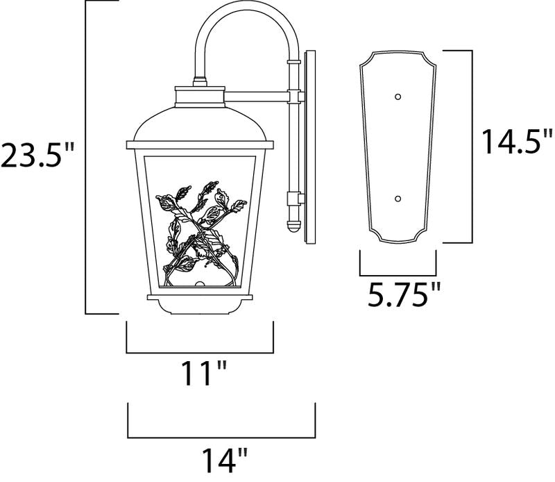 Arbor 11' 2 Light Outdoor Wall Mount Light in Adobe