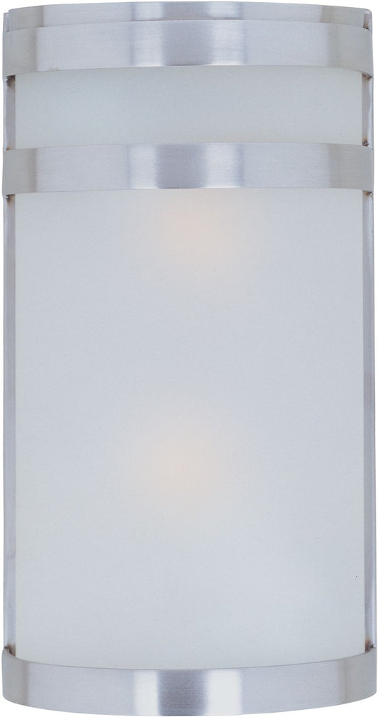Arc 6.5" 2 Light Outdoor Wall Sconce in Stainless Steel