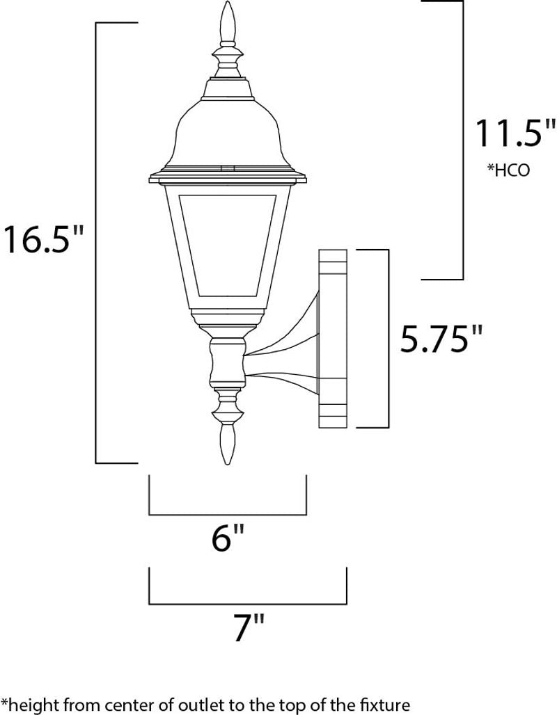 Builder Cast 6' Single Light Outdoor Wall Mount Light in Black