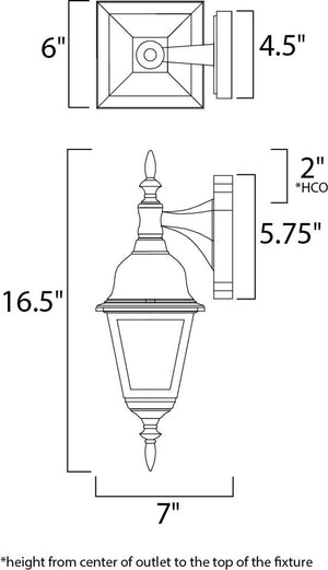 Builder Cast 6' Single Light Outdoor Hanging Wall Mount Light in Black