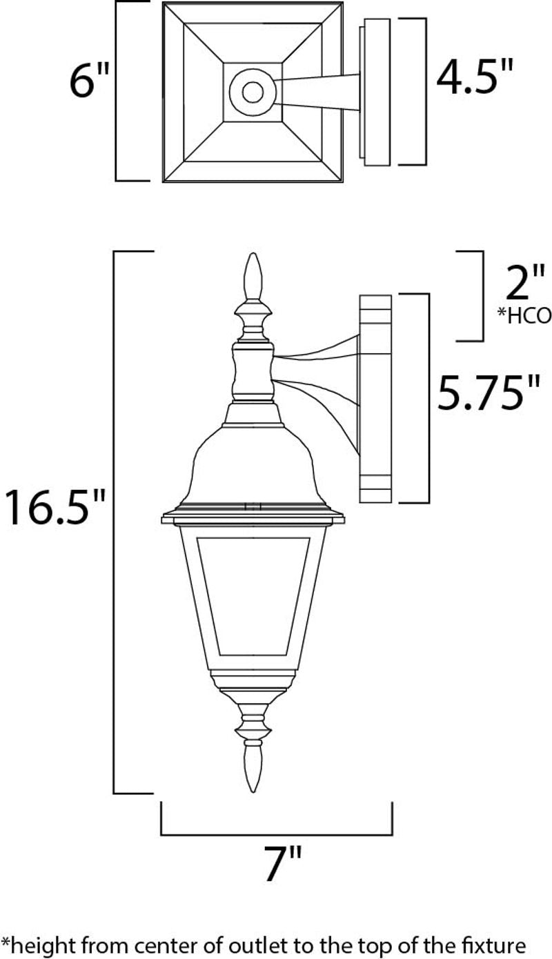 Builder Cast 6' Single Light Outdoor Hanging Wall Mount Light in Black