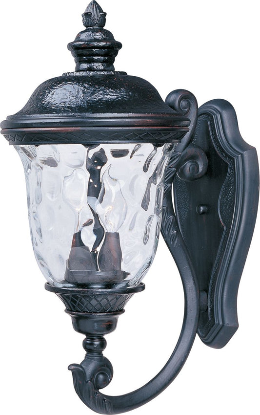 Carriage House DC 9" 2 Light Outdoor Wall Mount Light in Oriental Bronze with 6" Backplate