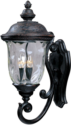 Carriage House DC 12.5' 3 Light Outdoor Wall Mount in Oriental Bronze with 6.5' Backplate