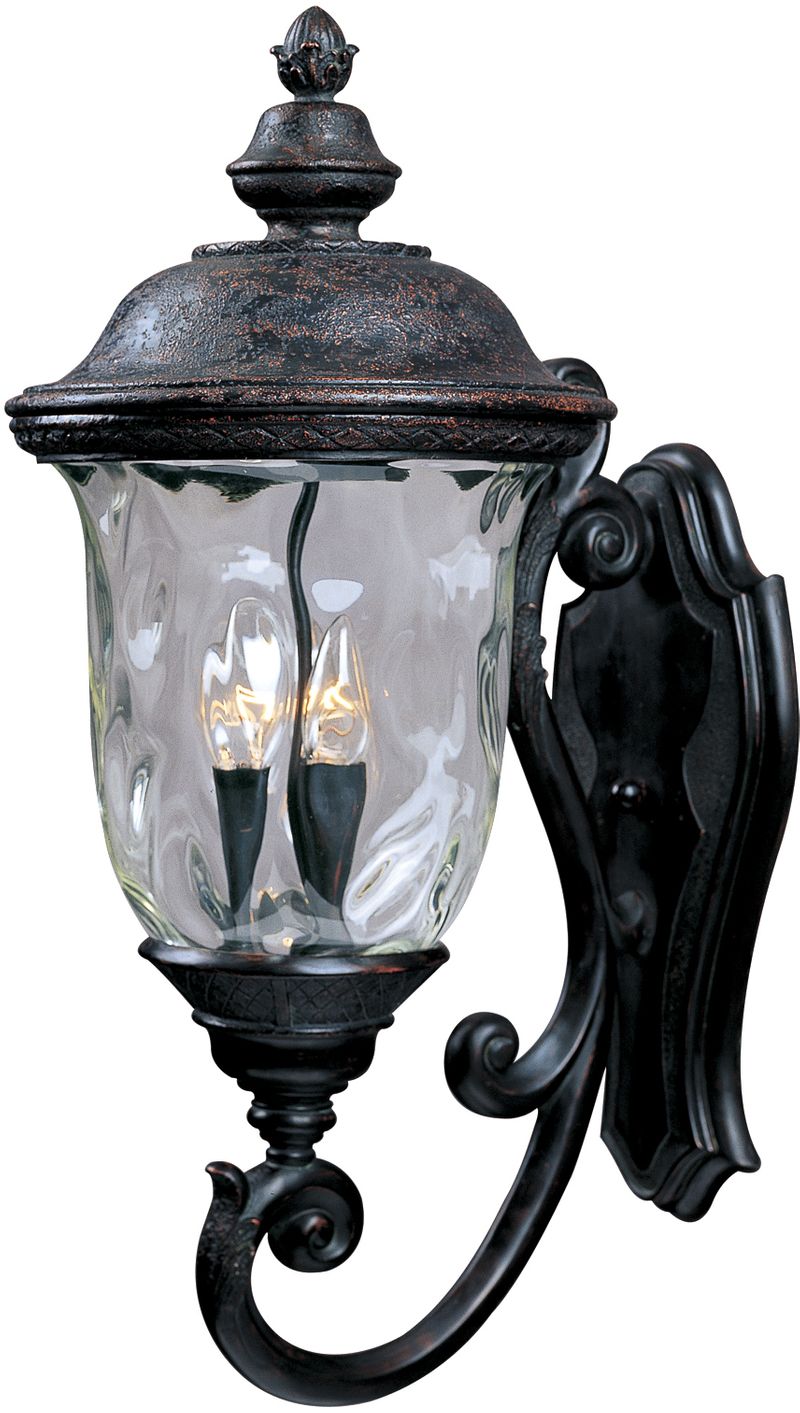 Carriage House DC 12.5' 3 Light Outdoor Wall Mount in Oriental Bronze with 6.5' Backplate