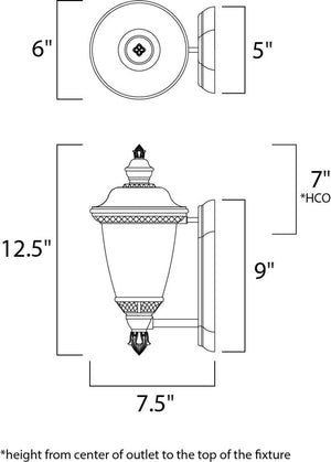 Carriage House DC 6' Single Light Outdoor Wall Mount Light in Oriental Bronze