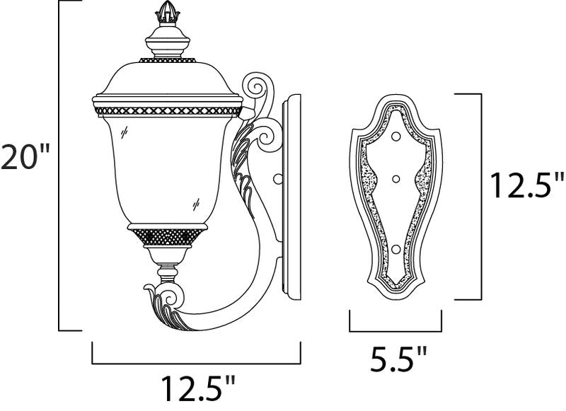Carriage House VX 9' 2 Light Outdoor Wall Mount Light in Oriental Bronze