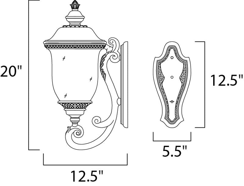 Carriage House VX 12.5' 3 Light Outdoor Wall Mount Light in Oriental Bronze